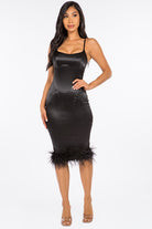 Midi Dress | Back Slit | Bottom Fur Detail Midi Dress | Back Slit | Bottom Fur Detail Dress The Shop Room