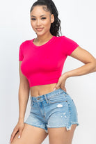 Short Sleeve Roundneck Crop Top Short Sleeve Roundneck Crop Top Top The Shop Room