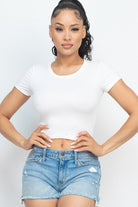 Short Sleeve Roundneck Crop Top Short Sleeve Roundneck Crop Top Top The Shop Room