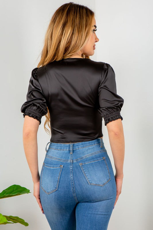 Solid Satin Crop Top Solid Satin Crop Top Top The Shop Room