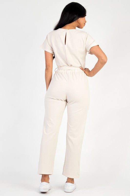 Tie Waist Relaxed Jumpsuit Tie Waist Relaxed Jumpsuit Jumpsuit & Romper The Shop Room